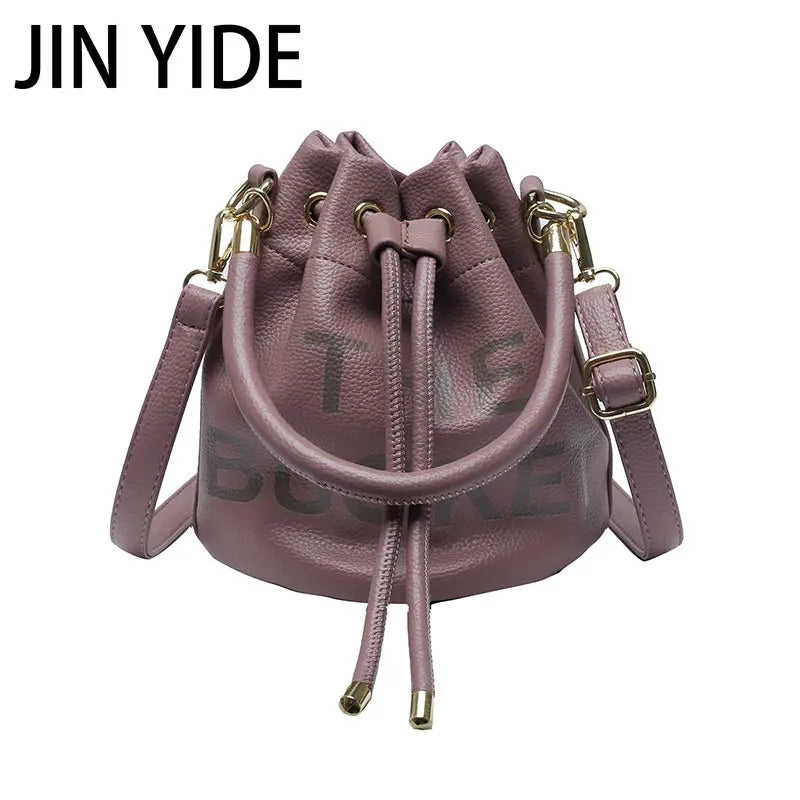 Drawstring Bucket Bag Candy Shoulder Crossbody Tote