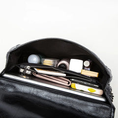 Embroidery Thread Shoulder Bag Soft Leather Crossbody Bag