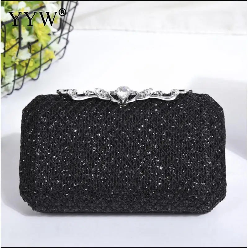 Pink Rhinestone Wedding Clutch Handbag Evening Party Bag