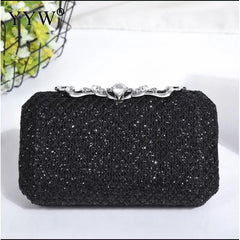 Pink Rhinestone Wedding Clutch Handbag Evening Party Bag