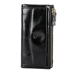 Women's Leather Long Checkbook Organizer Wallet Clutch 6032