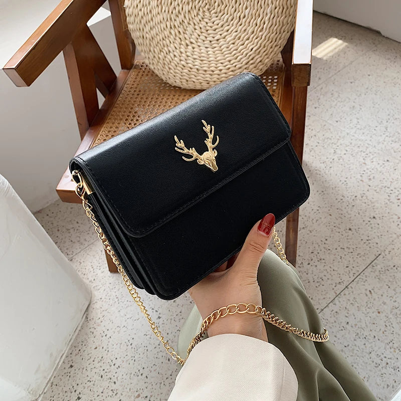 Women's Leather Evening Clutch Purse Vintage Shoulder Bag