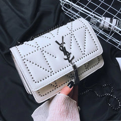 Women's Leather Evening Clutch Purse Vintage Shoulder Bag