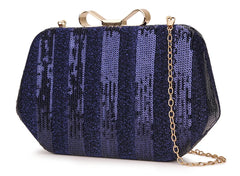 Sequins Striped Party Wedding Clutch Bag Shoulder Chain Mini Bolsa