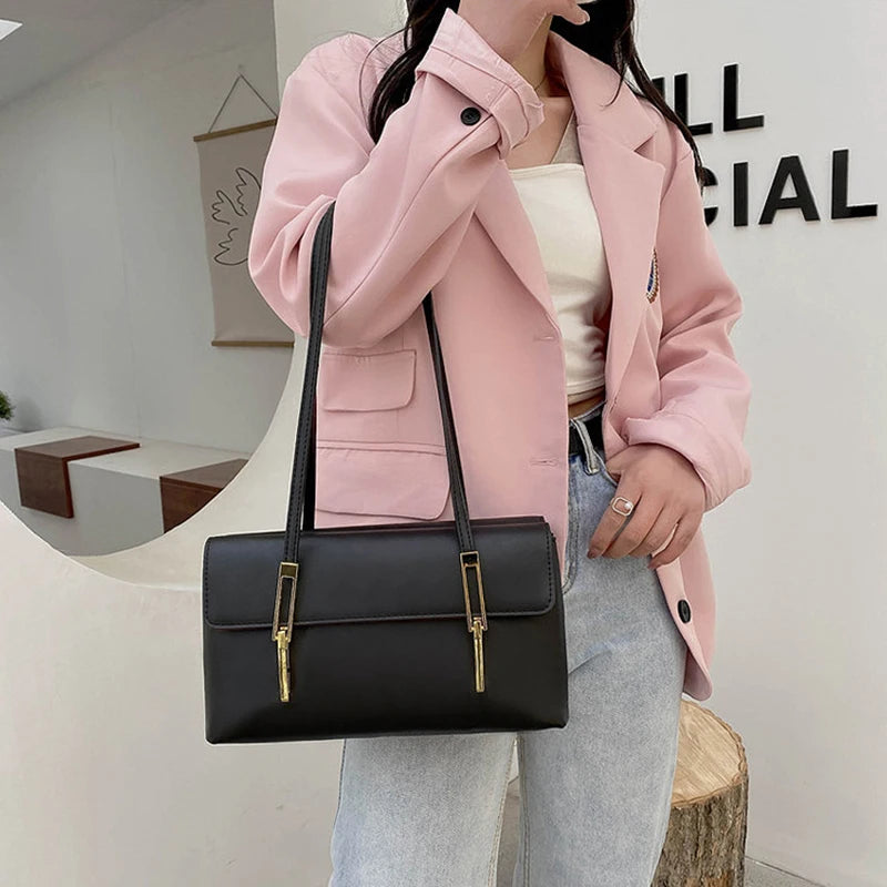 Women's Large Capacity Tote Bag - PU Leather Shopper Handbag