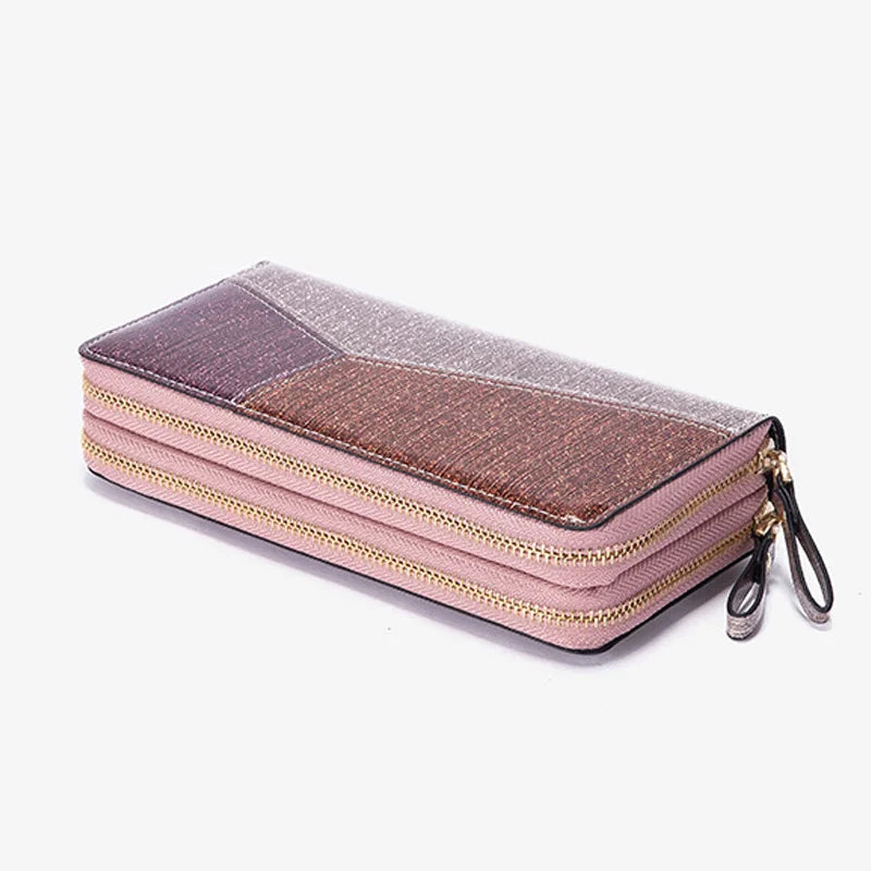 Zipper Women's Wallet Clutch Bag Purse Wristlets Mobile Phone Leather