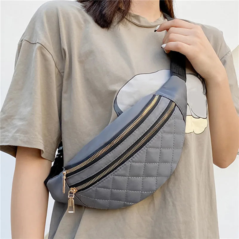 Women's Belt Bag Rhombus Pack Purse Shoulder Crossbody Chest Bag
