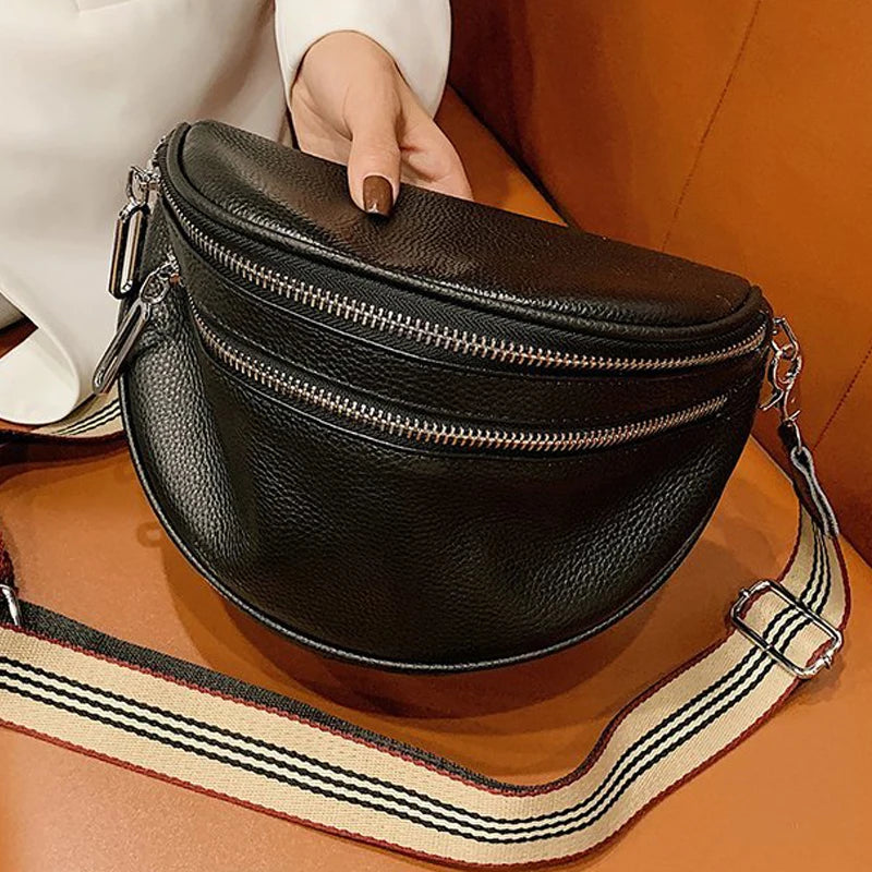 Leather Cowhide Shoulder Handbag Chest Bag