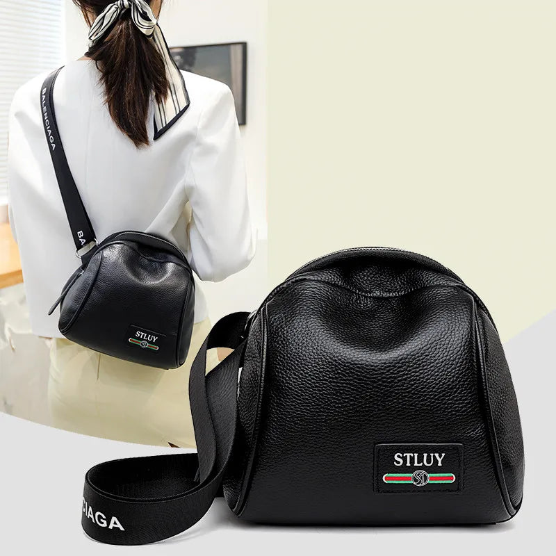 Leather Saddle Bag Cowhide Shoulder Handbag