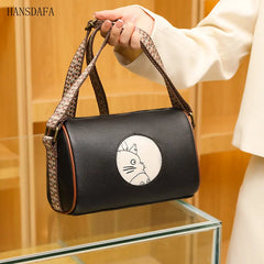 Casual Crossbody Handbag Lady Cow Leather Small Vintage Women Shoulder Bag