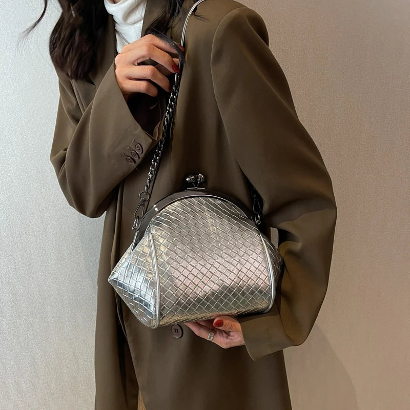 Plaid Leather Shoulder Bag Small Crossbody Phone Purse