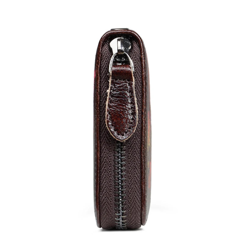 Artistic Leather Long Purse Woman Wallets Clutch Purse