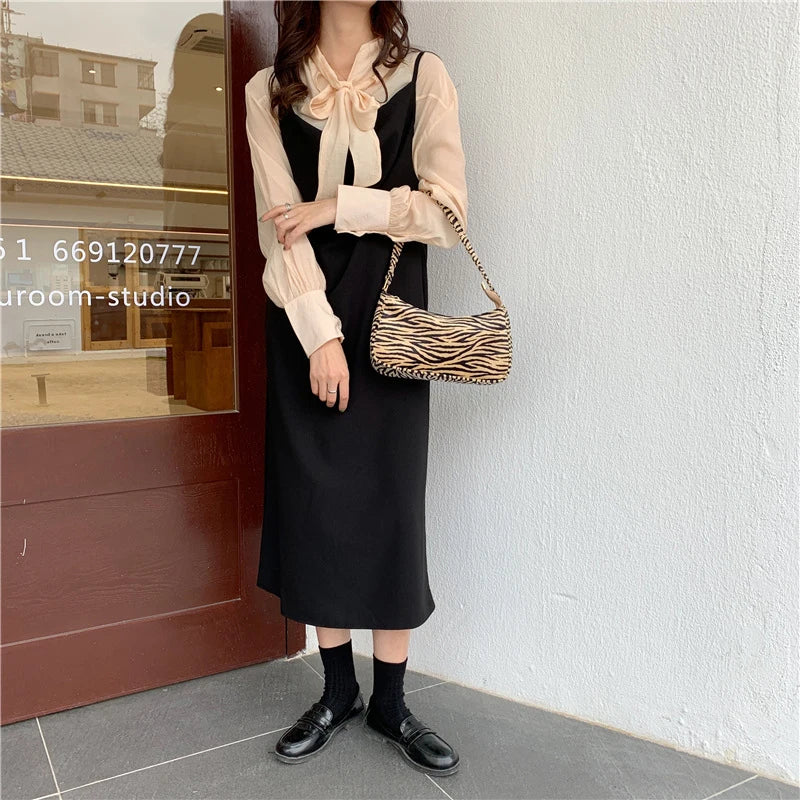 Leopards Pattern Shoulder Bag Women Tote Vintage Leather Handbag Ladies