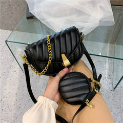 Leather Flap Messenger Bag Solid Crossbody Shoulder Purse Retro Small Clutches