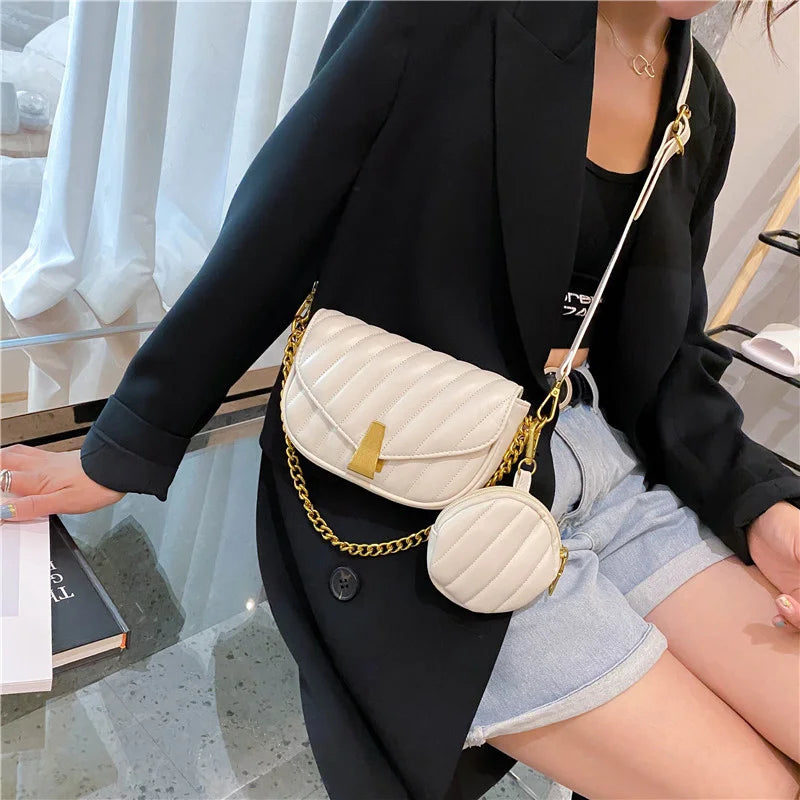 Leather Flap Messenger Bag Solid Crossbody Shoulder Purse Retro Small Clutches
