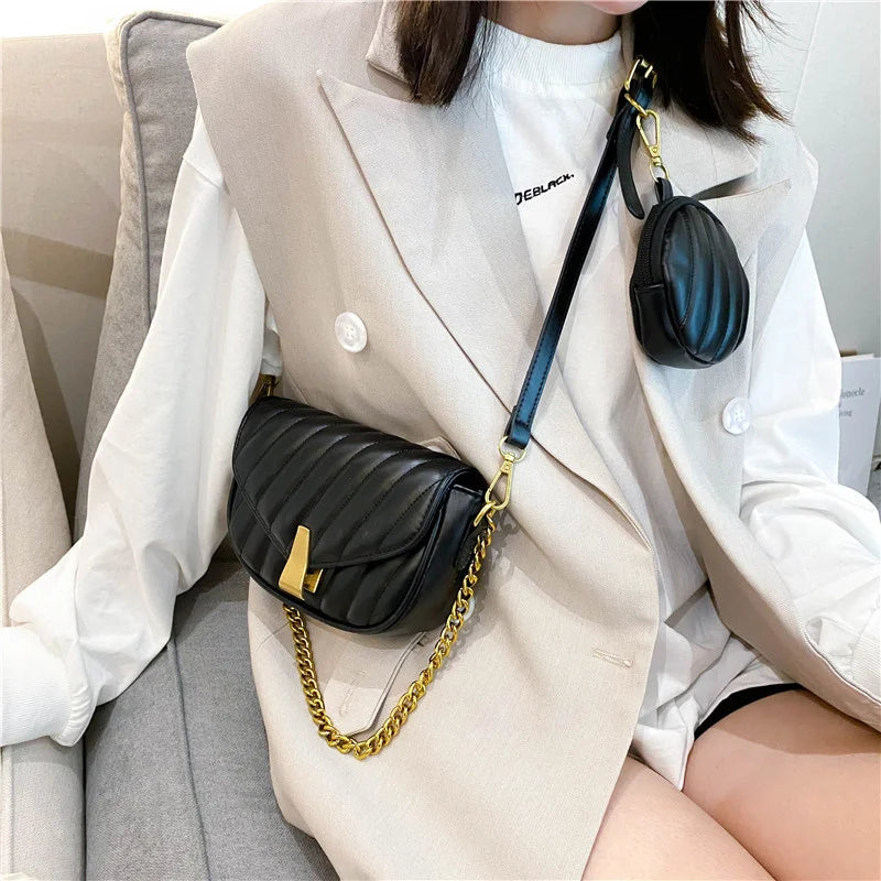 Leather Flap Messenger Bag Solid Crossbody Shoulder Purse Retro Small Clutches