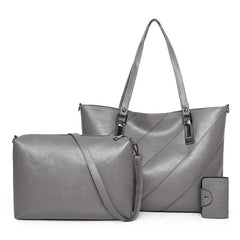 Large Tote Bag Bucket Shoulder Bags PU Leather 2pcs/Set