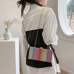 Crystal Diamond Square Box Hand Bag Crossbody Shoulder Bag