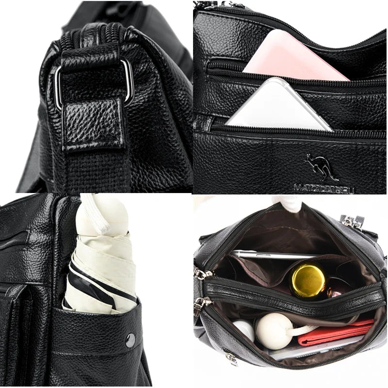 Crossbody Large Capacity Women's Shoulder Bag Soft Leather Messenger Bags
