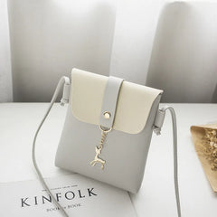 Deer Charm Shoulder Diagonal Bag Casual Mobile Phone Bag