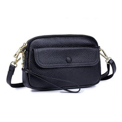 Women's Crossbody Bag Litchi Grain Cow Leather Small Shoulder Messenger Bag