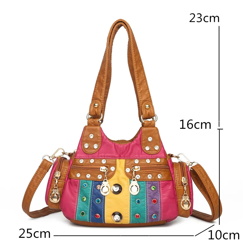 Small Ladies Crossbody Shoulder Bag PU Leather Messenger Casual Tote