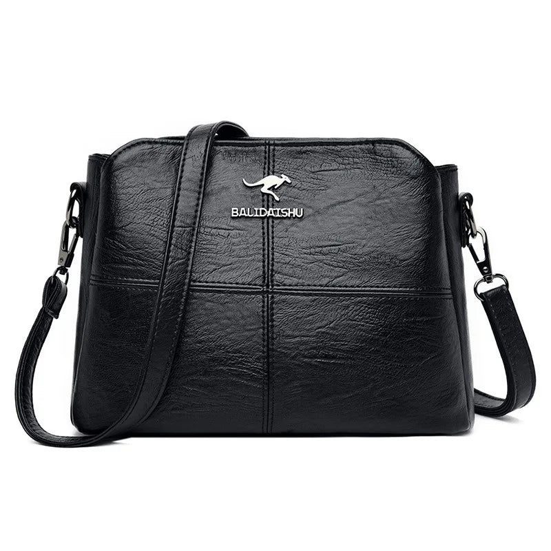 Soft Leather Crossbody Messenger Bag Vintage Shoulder Bag