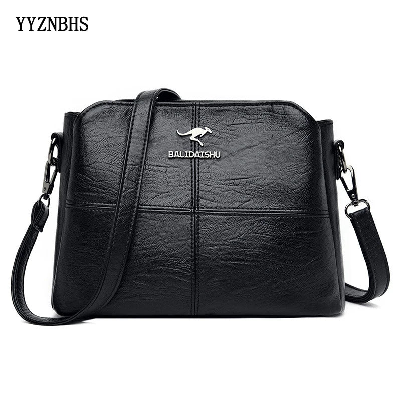 Soft Leather Crossbody Messenger Bag Vintage Shoulder Bag