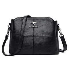 Soft Leather Crossbody Messenger Bag Vintage Shoulder Bag