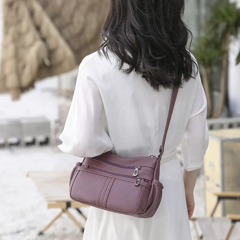 Soft Waterproof Leather Handbags Shoulder High Bags For Ladies Crossbody Bags