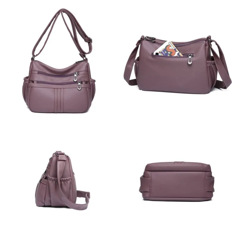 Soft Waterproof Leather Handbags Shoulder High Bags For Ladies Crossbody Bags