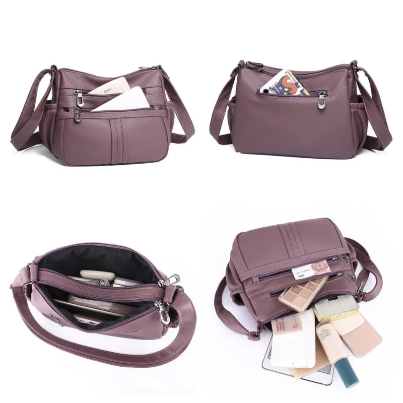 Soft Waterproof Leather Handbags Shoulder High Bags For Ladies Crossbody Bags
