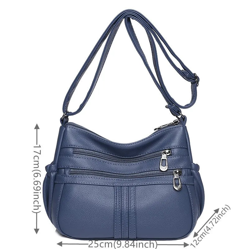 Soft Waterproof Leather Handbags Shoulder High Bags For Ladies Crossbody Bags