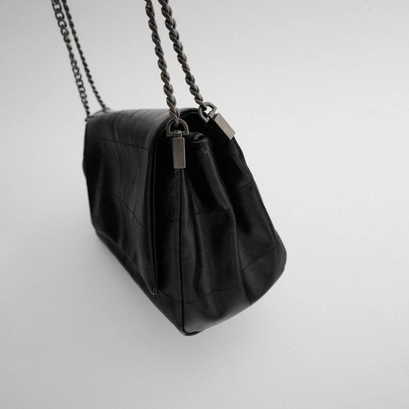 Vintage Shoulder Bag Chain Messenger Bags Soft Flap Crossbody