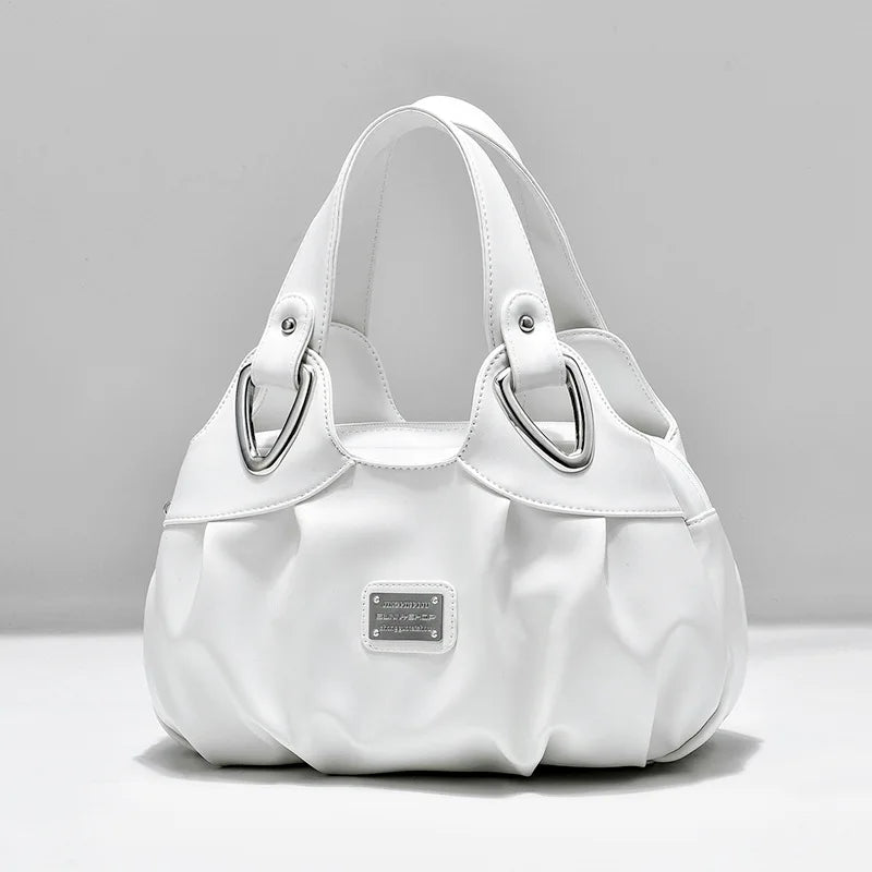 Women's PU Leather Handle Bag Lady Tote Big Capacity Shoulder Bag