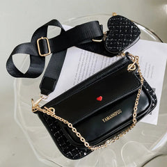 Women's 2 Pcs Shoulder Bag Set Casual Chain Crossbody Messenger Bags