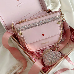 Women's 2 Pcs Shoulder Bag Set Casual Chain Crossbody Messenger Bags