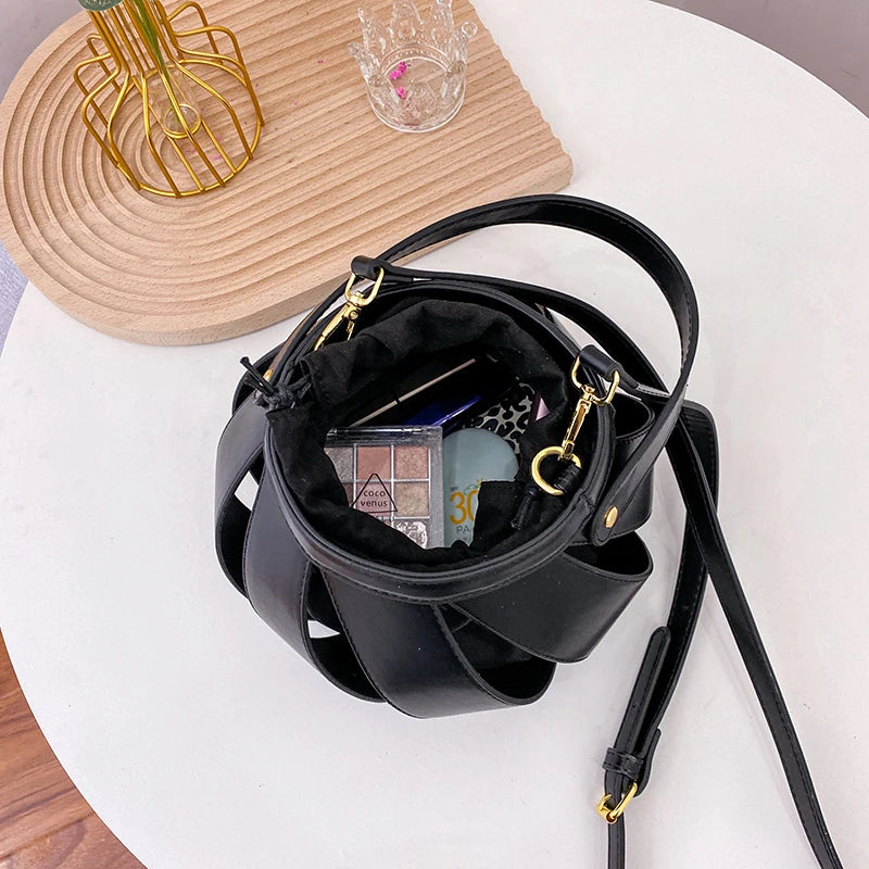 Summer Bucket Crossbody Bag Hollow Out Women Handbags