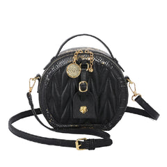 Circular Handbag High PU Leather Shopping Shoulder Bag Crossbody Bags