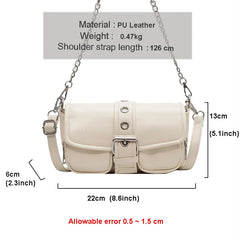 Lady Shoulder Bag PU Leather Chain Mobile Wallet Casual Women's Messenger Bag