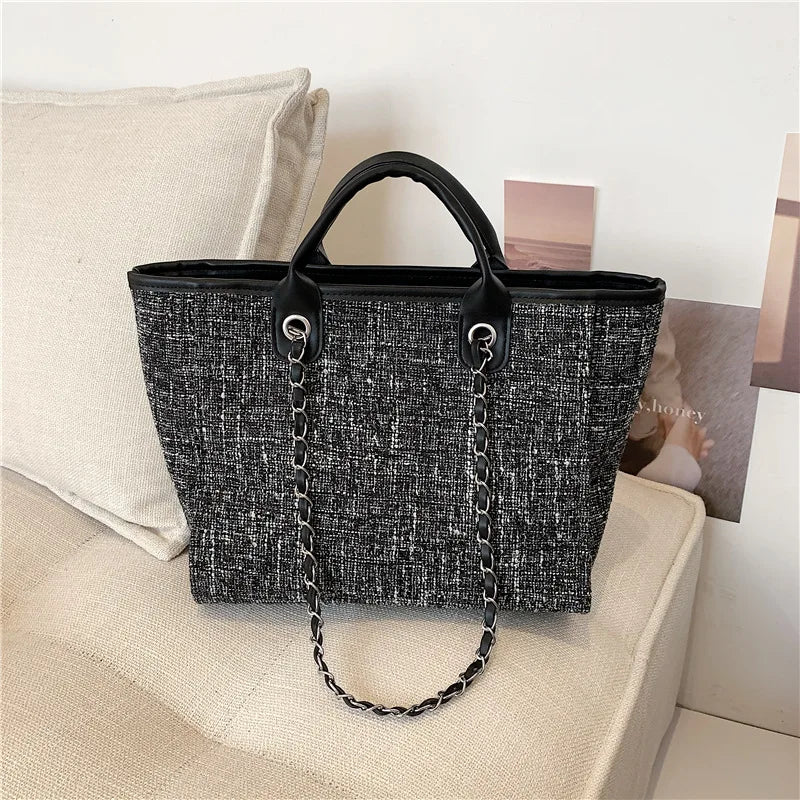 Canvas Shoulder Bag Large Capacity Casual Tote