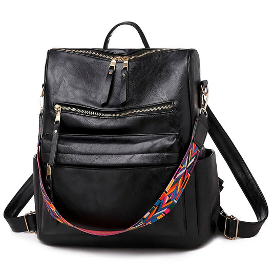 Leather Backpack Women Bag Pack Shoulder Bag Sac A Dos High Travel