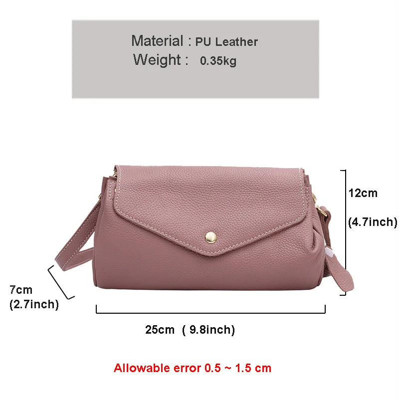 Leather Shoulder Bag Multi-layer Pocket Crossbody for Women