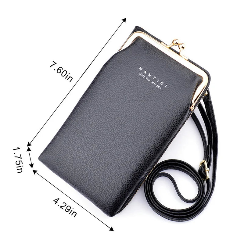 Leather Crossbody Purse Clutch Wallet Shoulder Bag