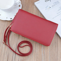 Leather Crossbody Purse Clutch Wallet Shoulder Bag