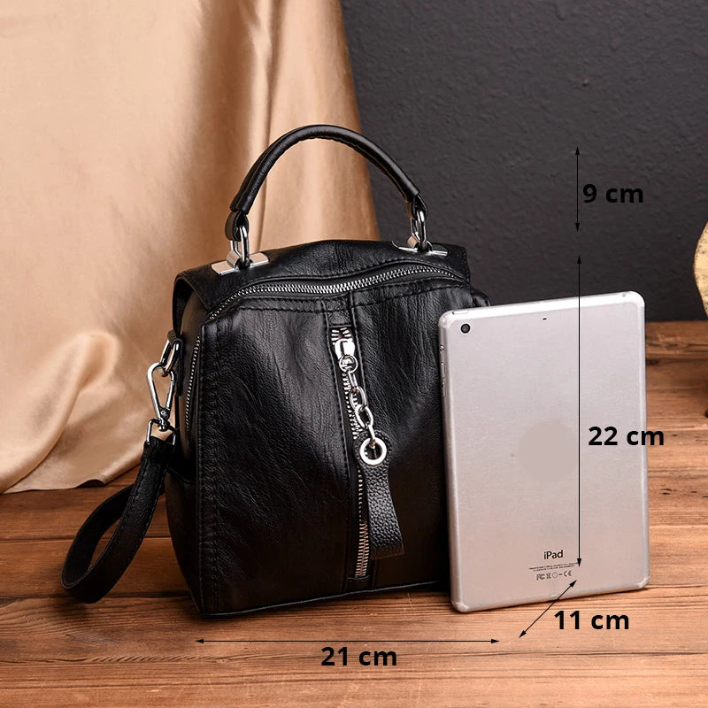 Rustic Leather Crossbody Bag for Women