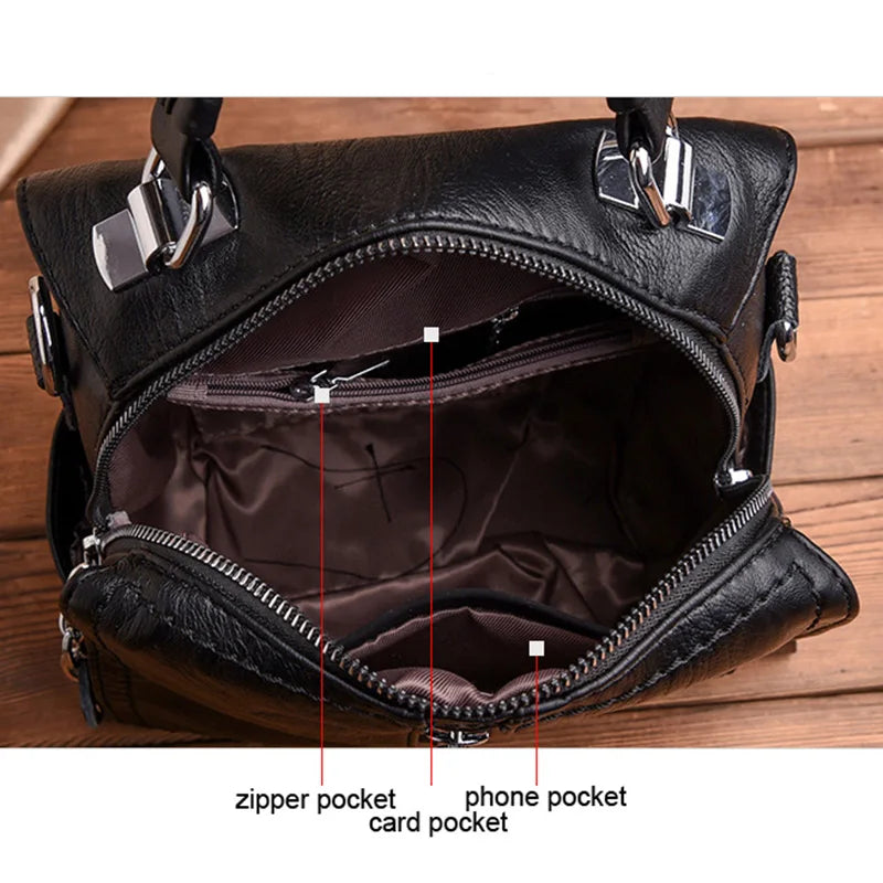Rustic Leather Crossbody Bag for Women