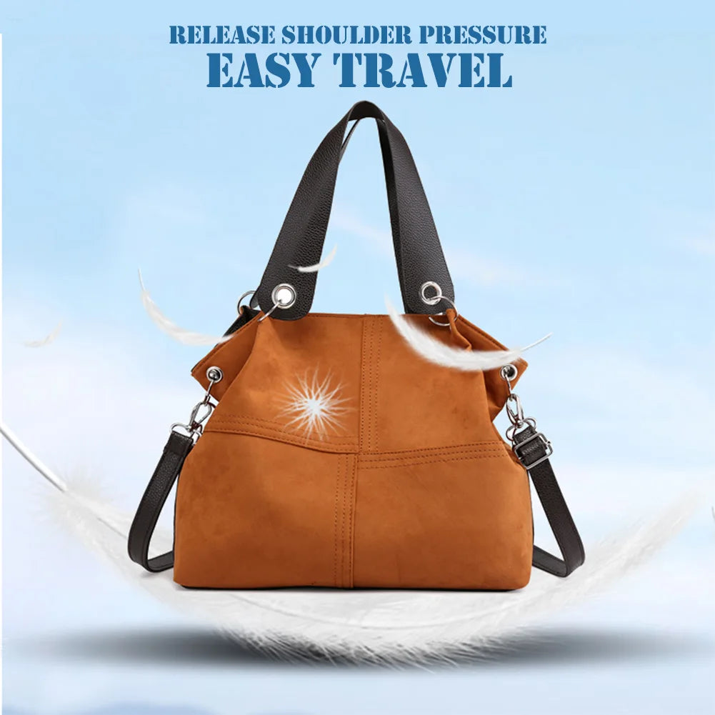 Soft Corduroy Leather Zipper Shoulder Handbag Large Capacity Casual Lady Tote