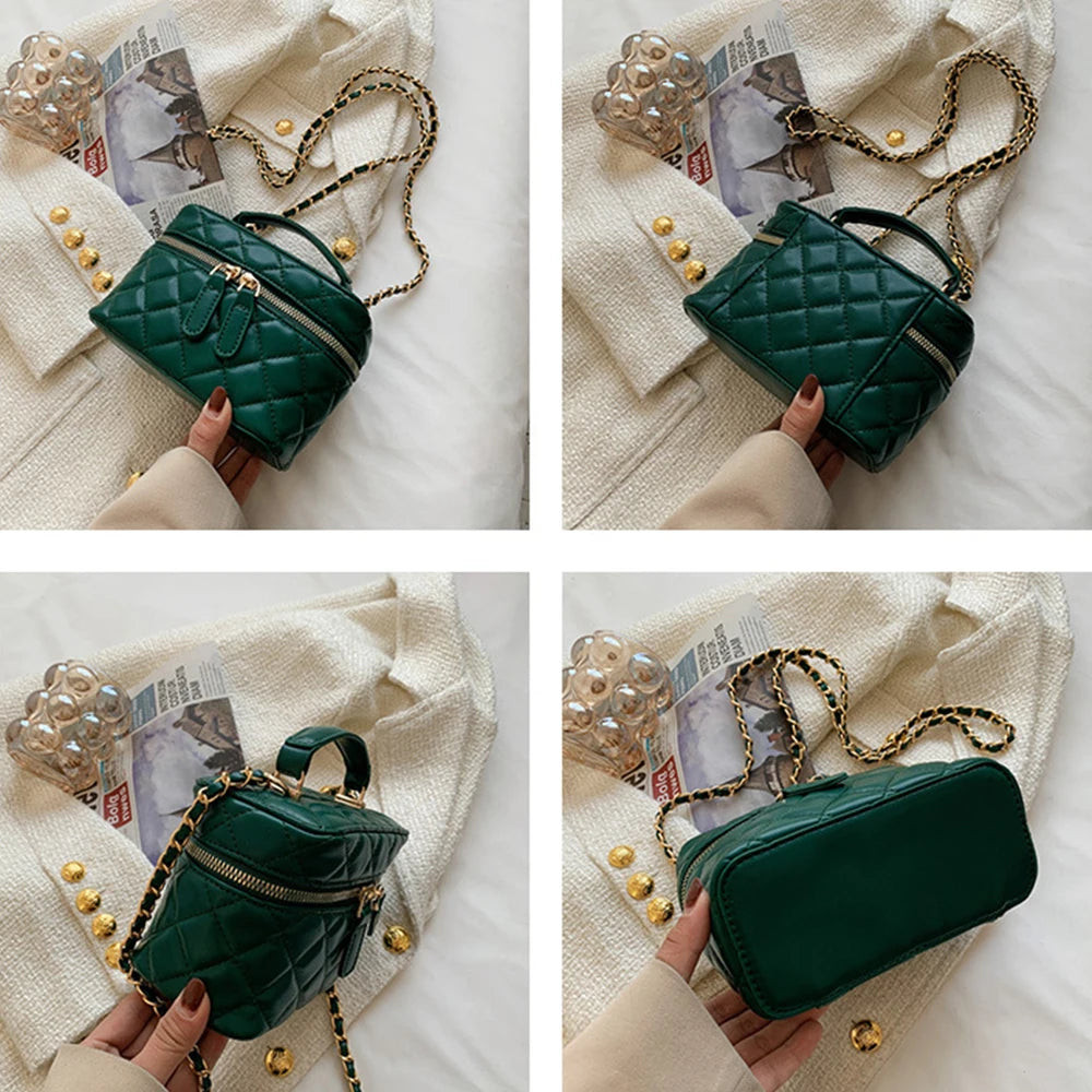 Small Chains Crossbody Bag Square Purses Tote Clutch