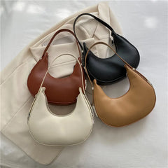 Half-moon PU Leather Armpit Bag for Women